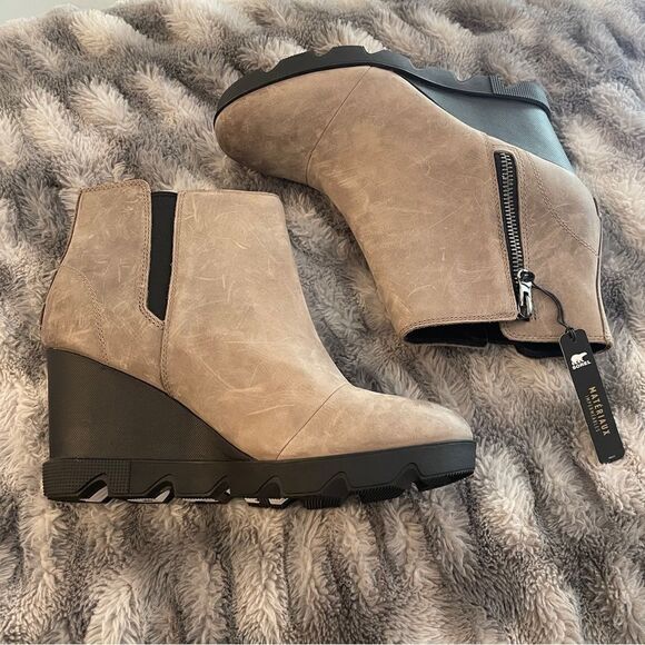 Sorel Joan Uptown Zip Leather Wedge Booties - Picture 4 of 6